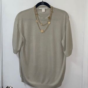 Perry Ellis Spun Silk Top Large